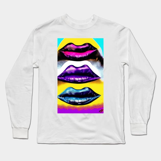 Popart Popculture Lips Long Sleeve T-Shirt by ShopSunday